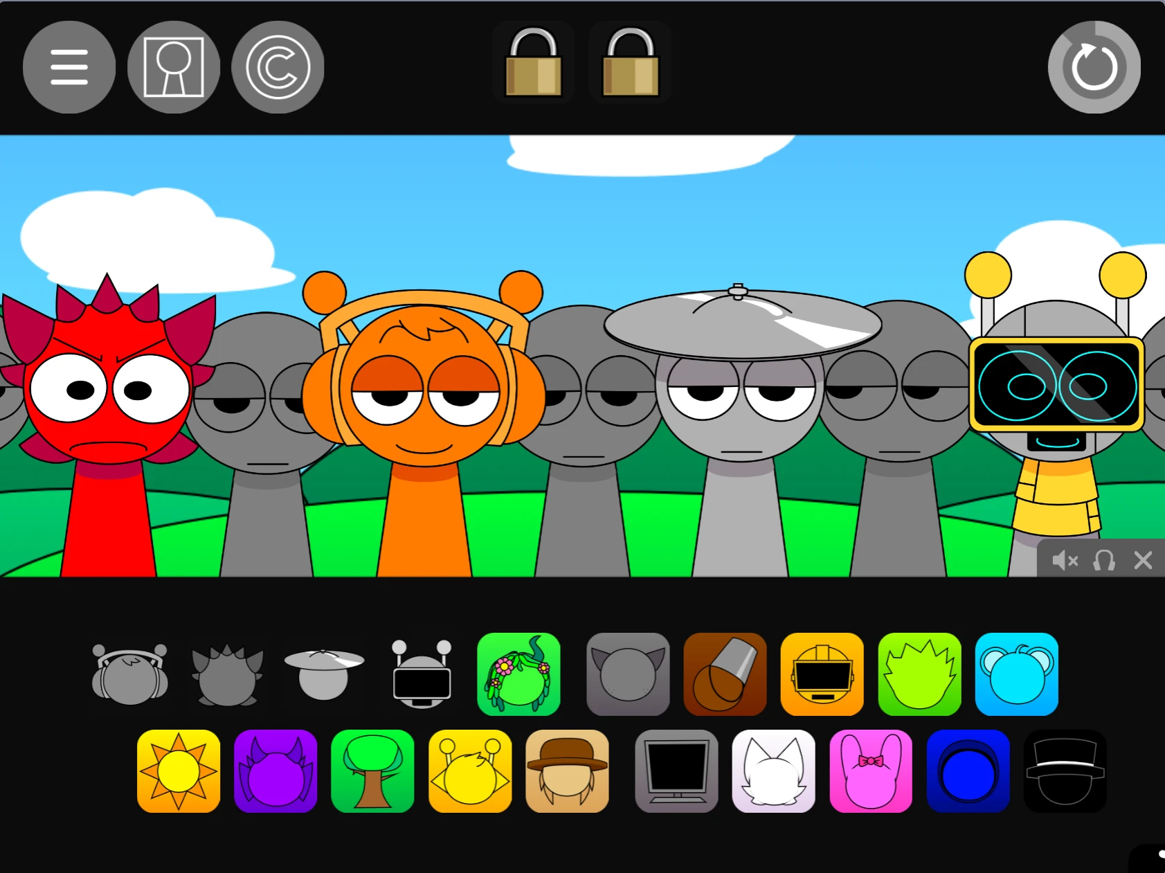 Super Sprunki Pyramixed 0.9 Remix character lineup