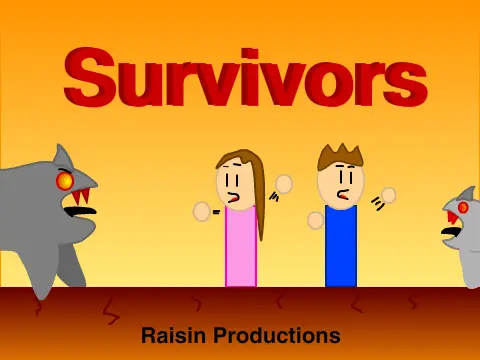 Survivors 2-player platformer logo featuring Xenomal apocalypse theme