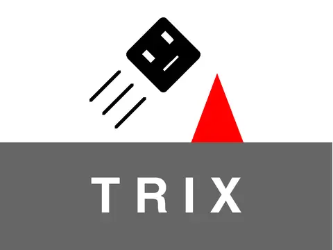 t r i x platformer game logo featuring platformer cover art with death counter and timer features
