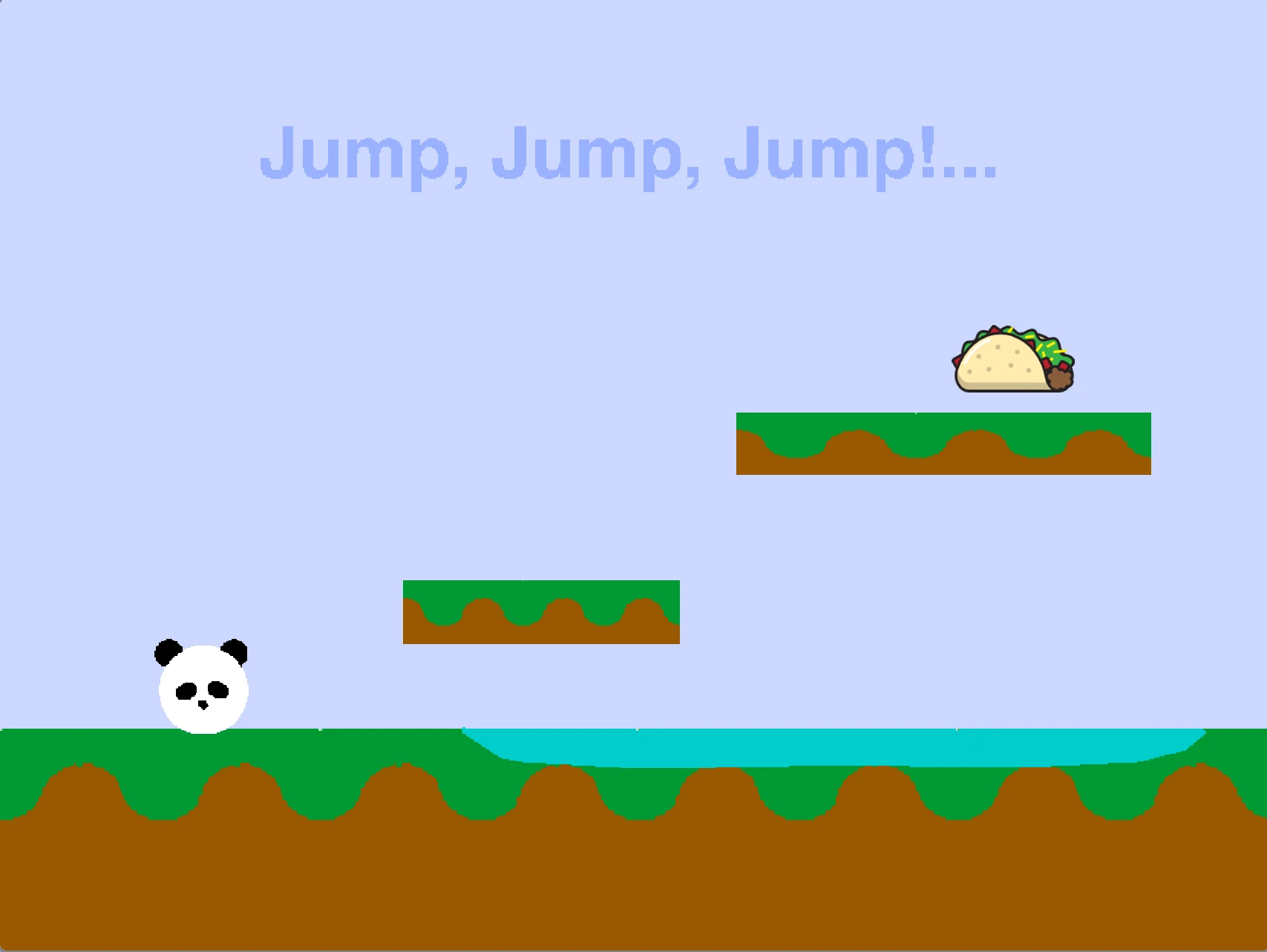 Taco Panda Platformer gameplay screenshot 4 with the panda avoiding water