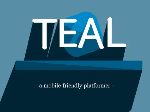 Teal platformer logo with mobile-friendly aesthetic design