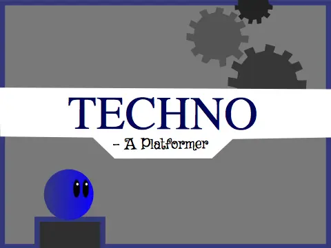 Techno platformer logo - precision platforming with portal and shrinking levels