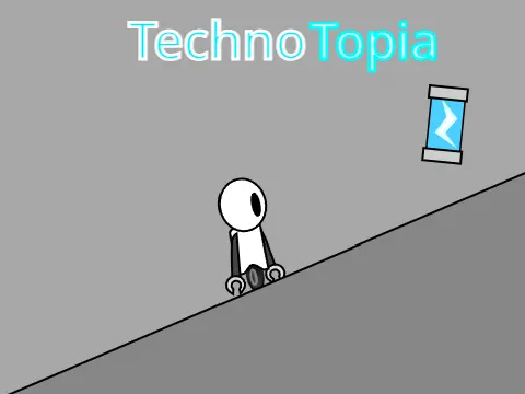 Technotopia platformer logo - robot-themed Mario style adventure