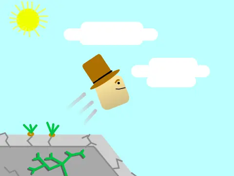 Temple platformer logo - ancient temple exploration with lava hazards