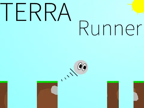 Terra Runner logo - infinite obstacle course platformer with Ball character