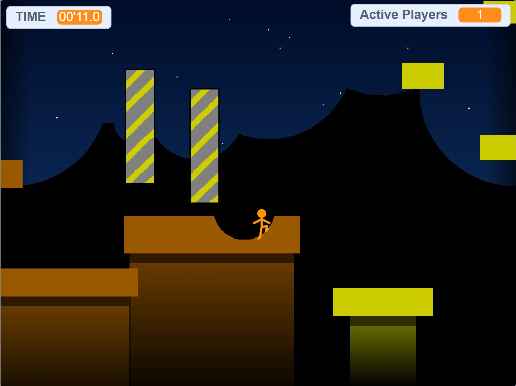 Test MMO Platformer V0.7 gameplay screenshot 1 showing platforms