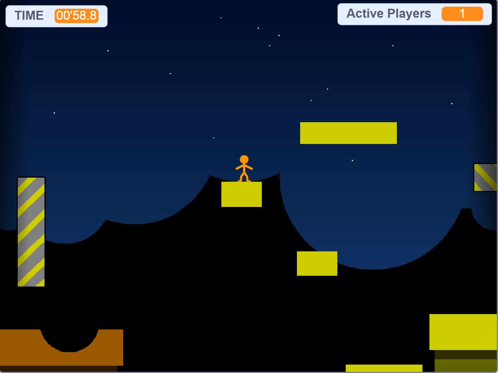 Test MMO Platformer V0.7 gameplay screenshot 2 showing character jumping