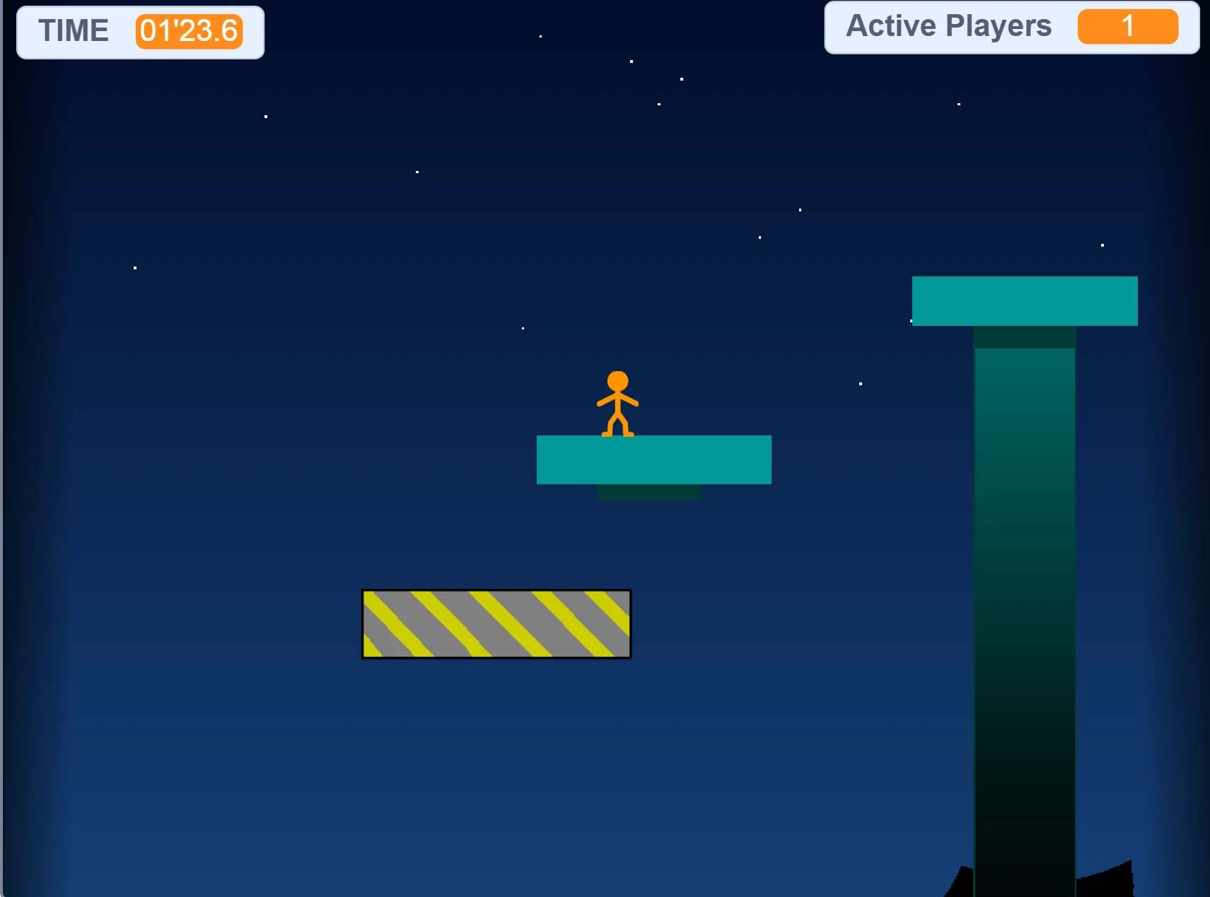 Test MMO Platformer V0.7 gameplay screenshot 3 showing platforms and checkpoints