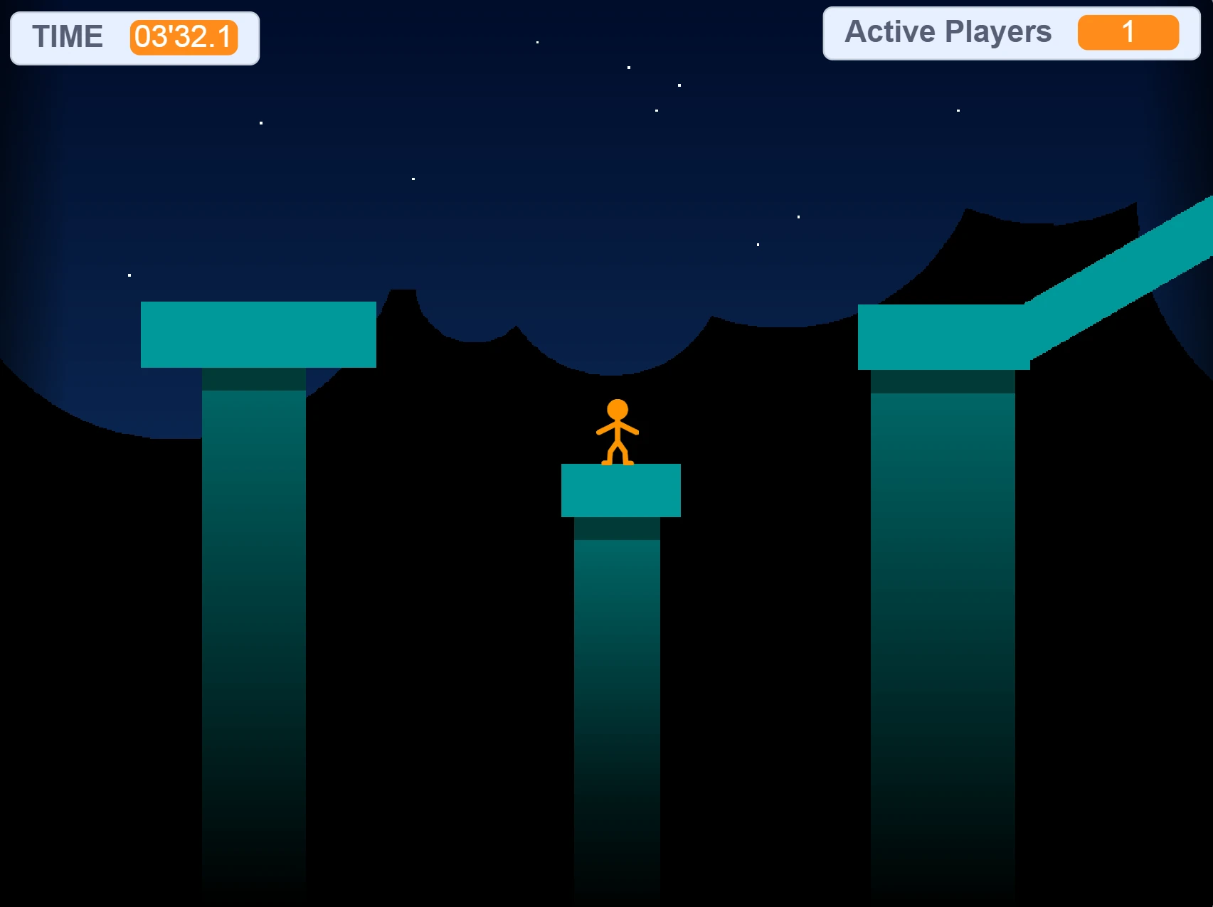 Test MMO Platformer V0.7 gameplay screenshot 5 showing character respawn point