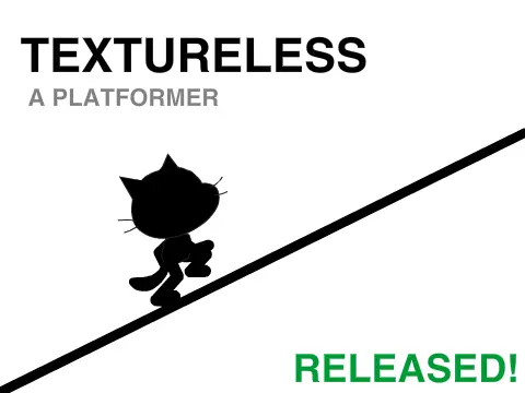 Textureless a platformer game logo showing minimalist textureless design