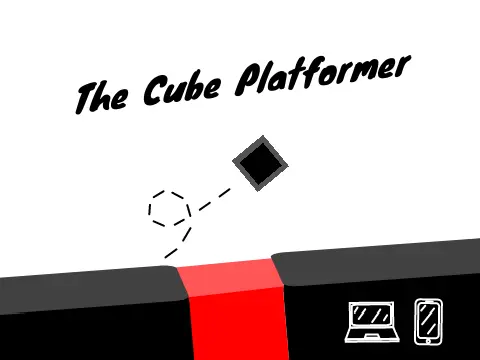 Cube platformer logo with level editor and mobile support features