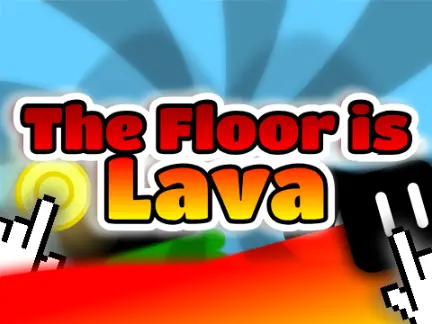 The Floor is Lava scrolling platformer logo and cover