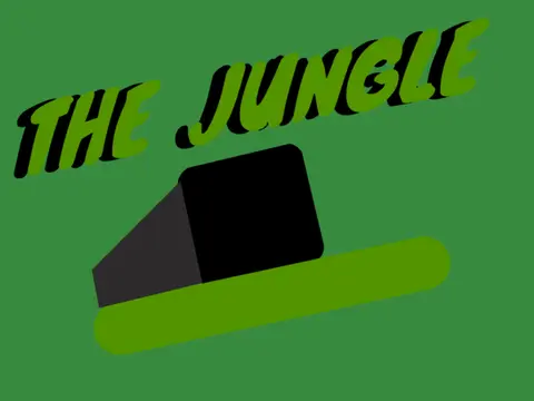 The Jungle platformer logo cover featuring dense jungle foliage and tribal aesthetics