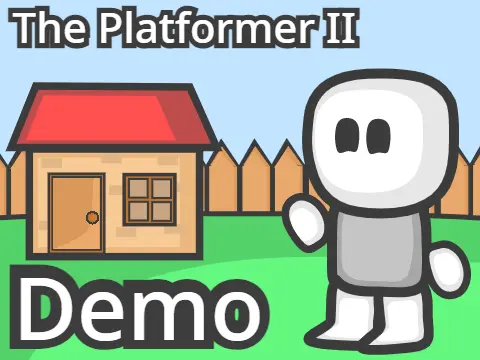 The Platformer II Demo cover logo featuring custom Scratch vector artwork