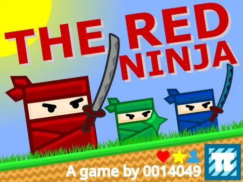 The Red Ninja character in action within the platformer game