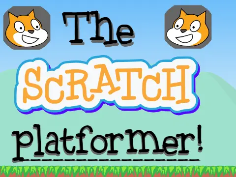 The Scratch Platformer game logo featuring platformer characters and wall jump action