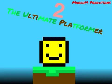 The Ultimate Platformer 2 logo with lava environment and trampoline