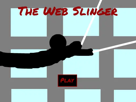 Web-Slinger platformer logo - web-slinging superhero theme