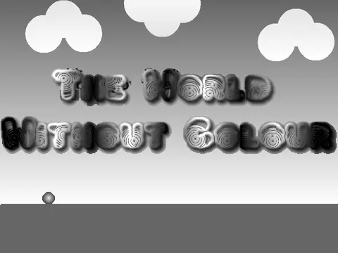 The World Without Color platformer logo - monochrome aesthetic design