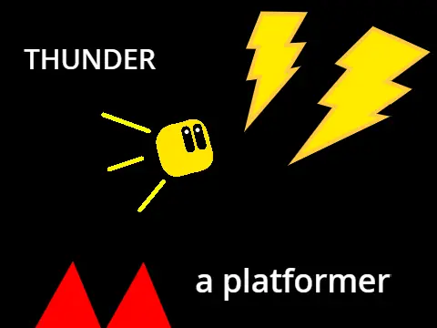 Thunder a platformer logo featuring lightning bolts and storm clouds by thunderflow - epilepsy warning