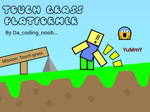 Touch Grass Platformer logo, a farewell project by da_coding_noob