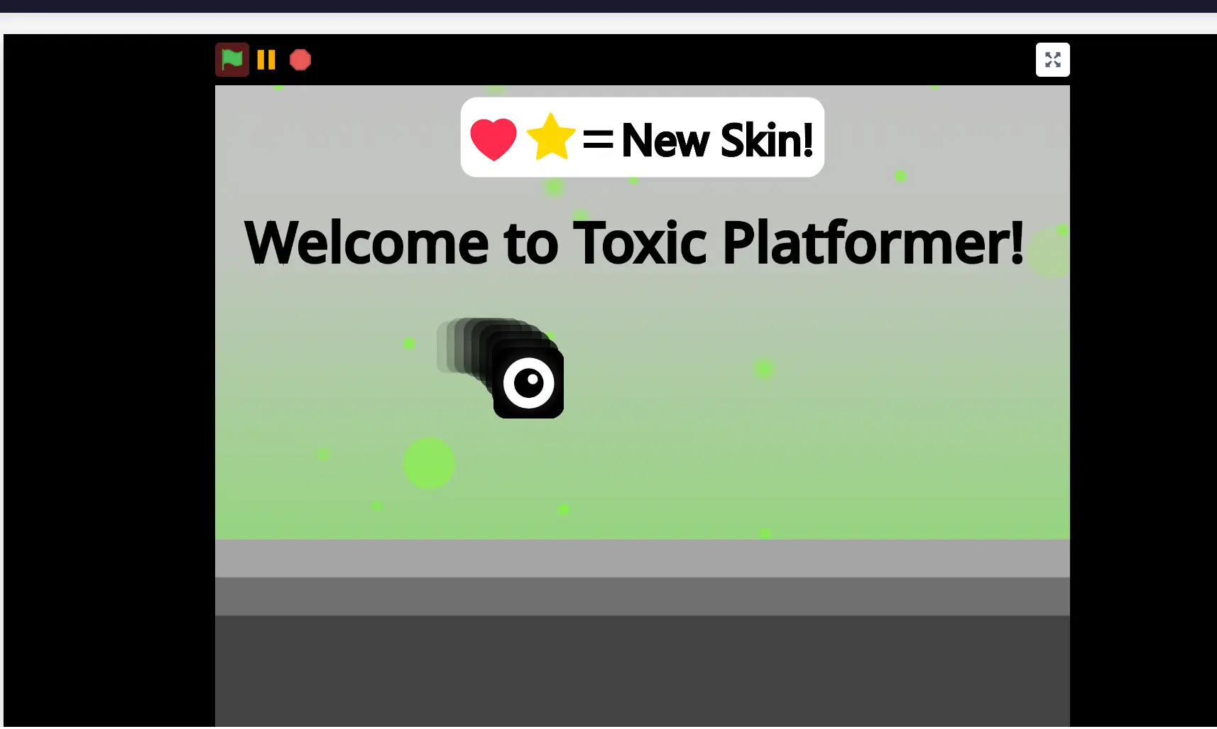 Toxic Platformer Home Screen