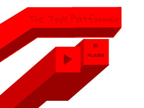 Troll Platformer logo featuring multiplayer competitive mode with WASD and arrows