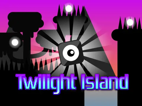 Twilight Island scrolling platformer logo with island theme