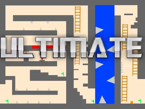 Ultimate platformer logo - orange cube minimalist hardcore design