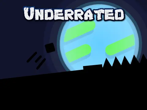Underrated platformer logo featuring mysterious unknown world background by PandaTimmyMrT