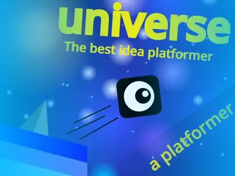 Universe Platformer logo with cosmic and space theme design