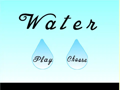 Water Platformer logo - blue water conservation themed platformer with character customization