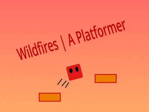 wildfires a platformer cover art with fire and koala