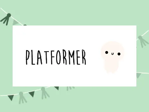 Winter platformer logo - white character returning to igloo