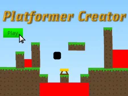 WIP Platformer Creator logo cover featuring block selection menu and level design interface