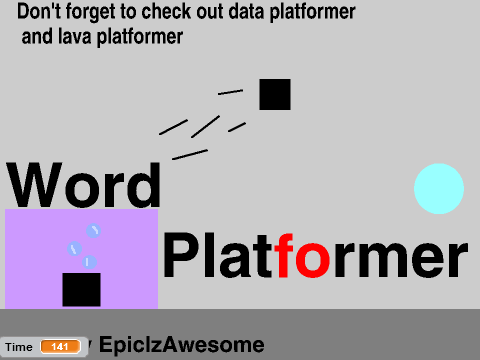 Word platformer logo - work in progress with elemental mechanics