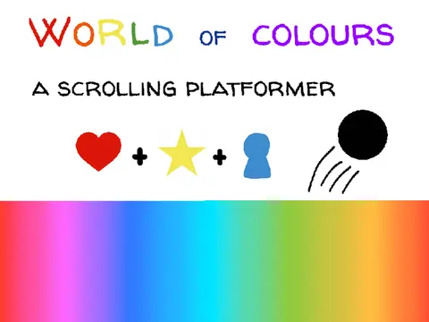 World of Colors platformer logo cover featuring vibrant scrolling levels and color themes