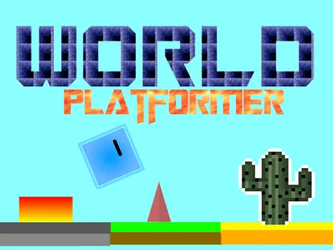 World Platformer logo - Japanese-English collaborative Scratch game