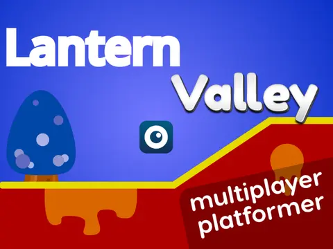 Lantern Valley multiplayer platformer logo with lantern and valley theme