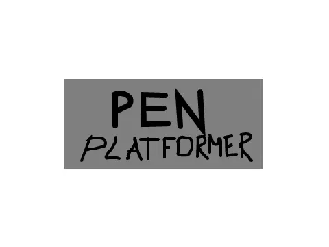 Pen Platformer game logo featuring a pen drawing a platform for the character