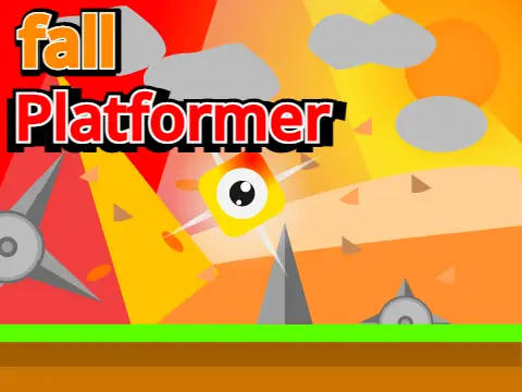 Fall platformer logo featuring autumn leaves and seasonal platforming theme