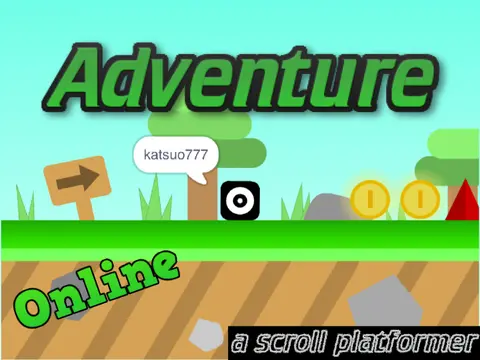 Artistic scene from the Online Adventure a Scroll Platformer multiplayer game
